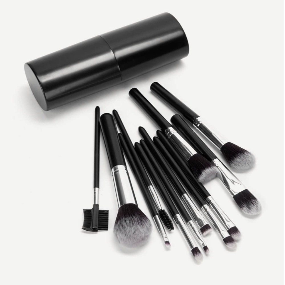 Black Ombre Makeup Brush Set with Travel Case🤍